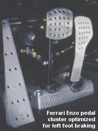 Ferrari Enzo pedal set optimized for right and left foot braking