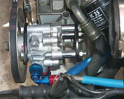 Close-up view of the new P/S pump