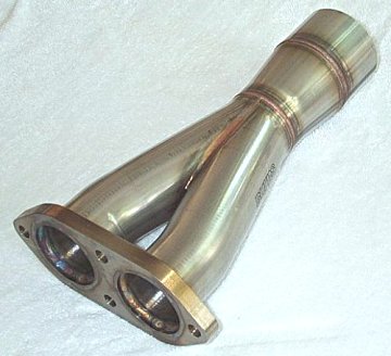 Burns Y-Pipe / dual 2.25 in. IN to single 3.0 in. OUT 
