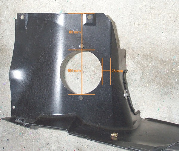 Template for the Evo III undertray brake duct cutout