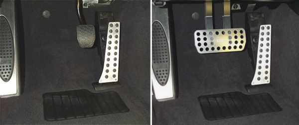 Comparison of stock E46 M3 SMG brake pedal to P7 brake pedal