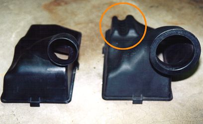 Another comparison of the original airbox to the EVO unit
