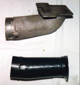 Comparison of the Evo III intake trumpet to the stock aluminum 90 unit