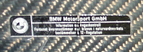 BMW Motorsport sticker as found on the carbon airbox