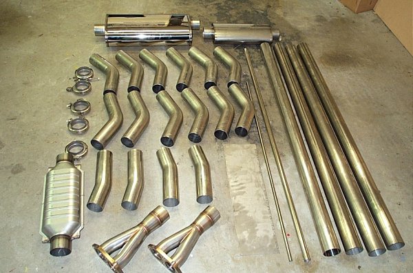 Parts and pieces for a 3 in. exhaust system