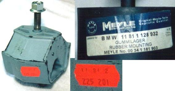 Part numbers for the E28 5-Series Mount