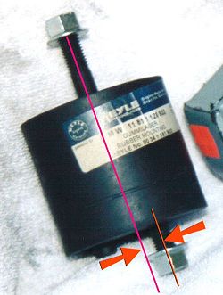 Non-concentric stud configuration on an E28 5-series motor mount
