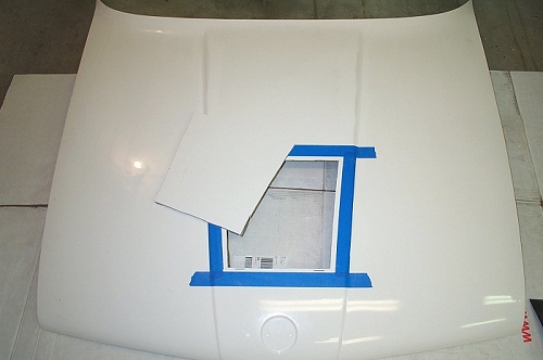 Cutout for vent location on hood