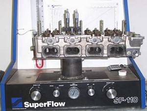 Euro 215HP S14 cyl. head on the SuperFlow test bench
